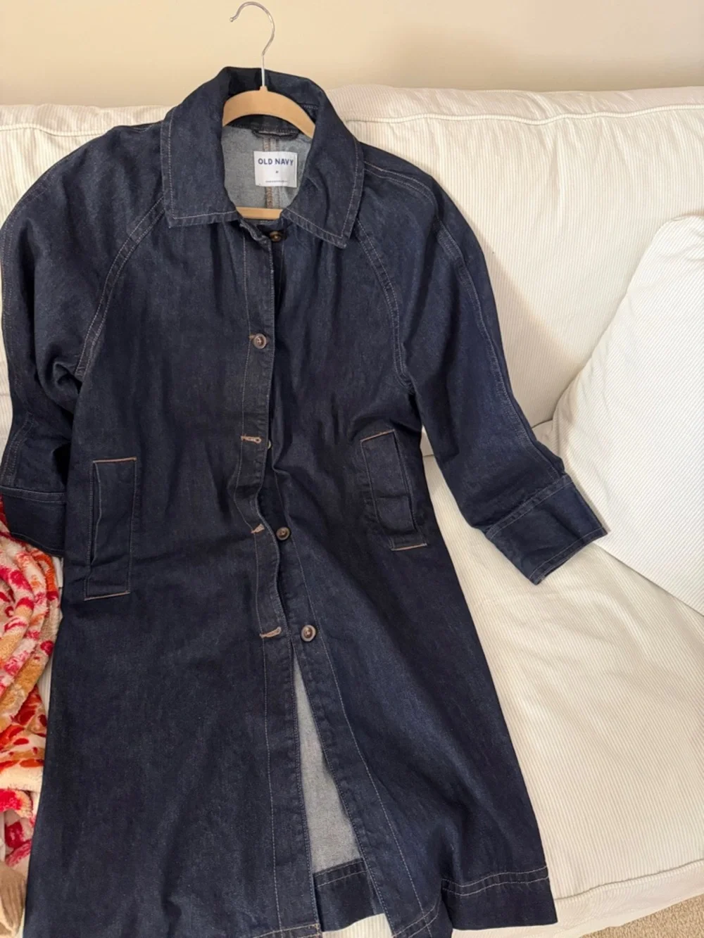 Old Navy Dark Indigo Denim Trench Jacket - Picture 1 of 1